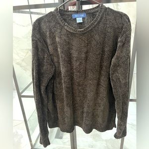 SAVILE ROW Knit Crew Neck Sweater - Black Size Medium